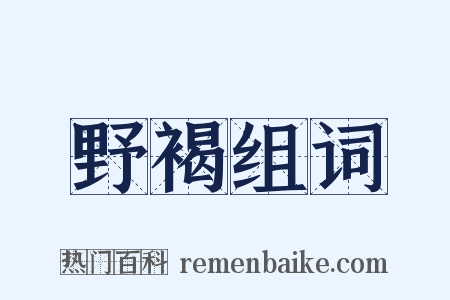 野褐组词是什么意思的图片